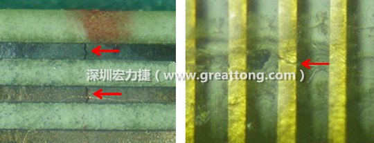 如果擔(dān)心這個方法可能對弄斷銅箔線路，也可以試著將銅箔線路旁沒有銅箔的位置切開，然后試著撕開剝離外層護膜(cover film)，達到相同的目的