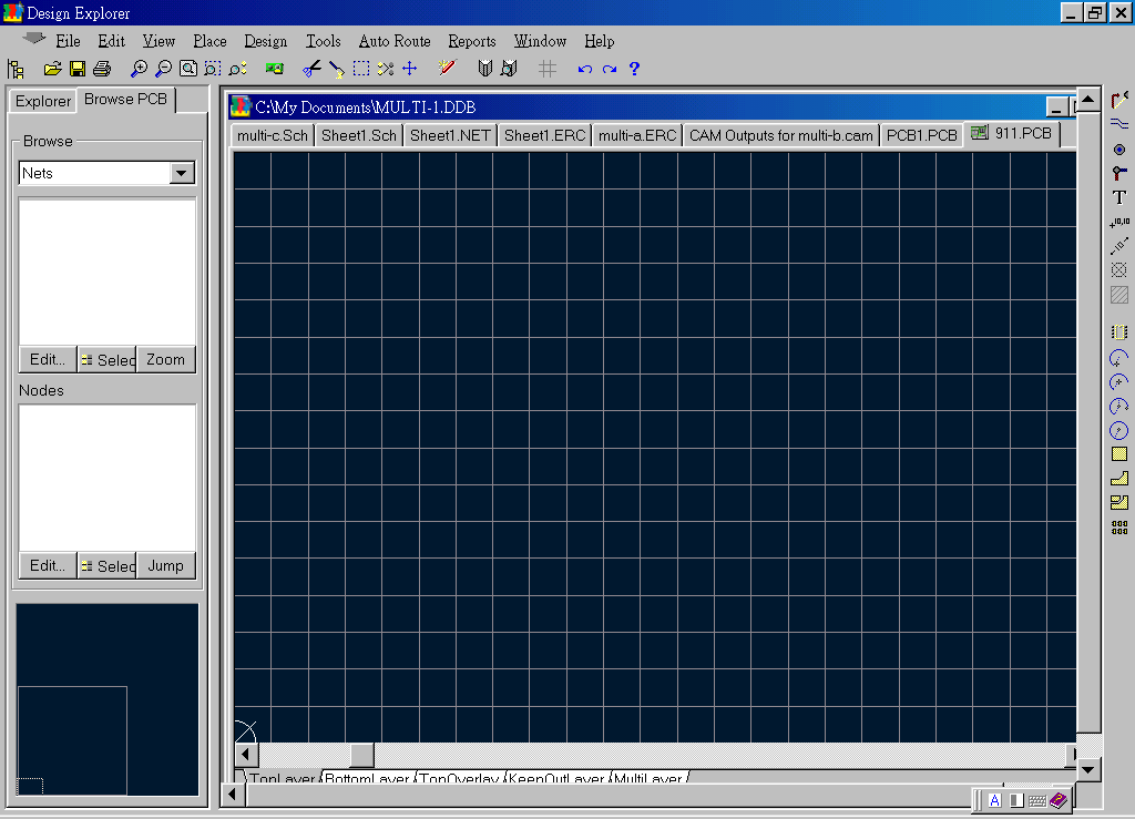 先預(yù)備一個PCB編輯環(huán)境，不必設(shè)置邊界。