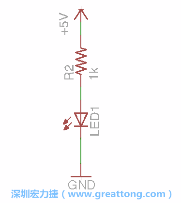 如圖所示放置一個開關(guān)（switch）、10K電阻器（10k resistor）和0.1μF的電容（0.1μF capacitor），并把開關(guān)的一端連到接地端上。