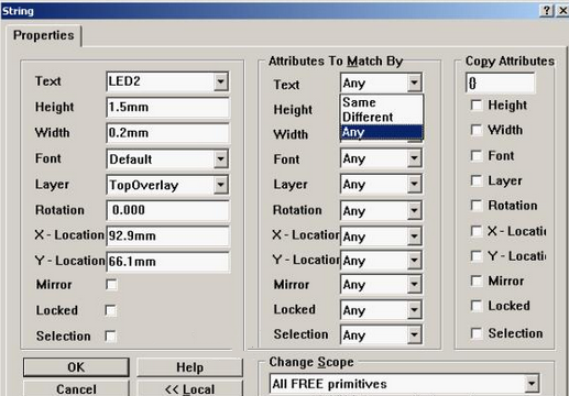4. 可對(duì)字符和阻焊進(jìn)行適當(dāng)?shù)恼{(diào)整，以方便處理文件和提高效率，字符可以通過(guò)Global過(guò)濾器設(shè)置條件進(jìn)行快速調(diào)整不同格式的字符