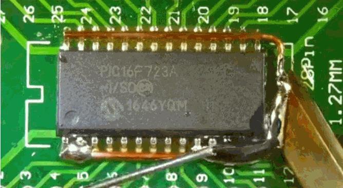  更大的SOP芯片，則使用更長的導(dǎo)熱銅絲